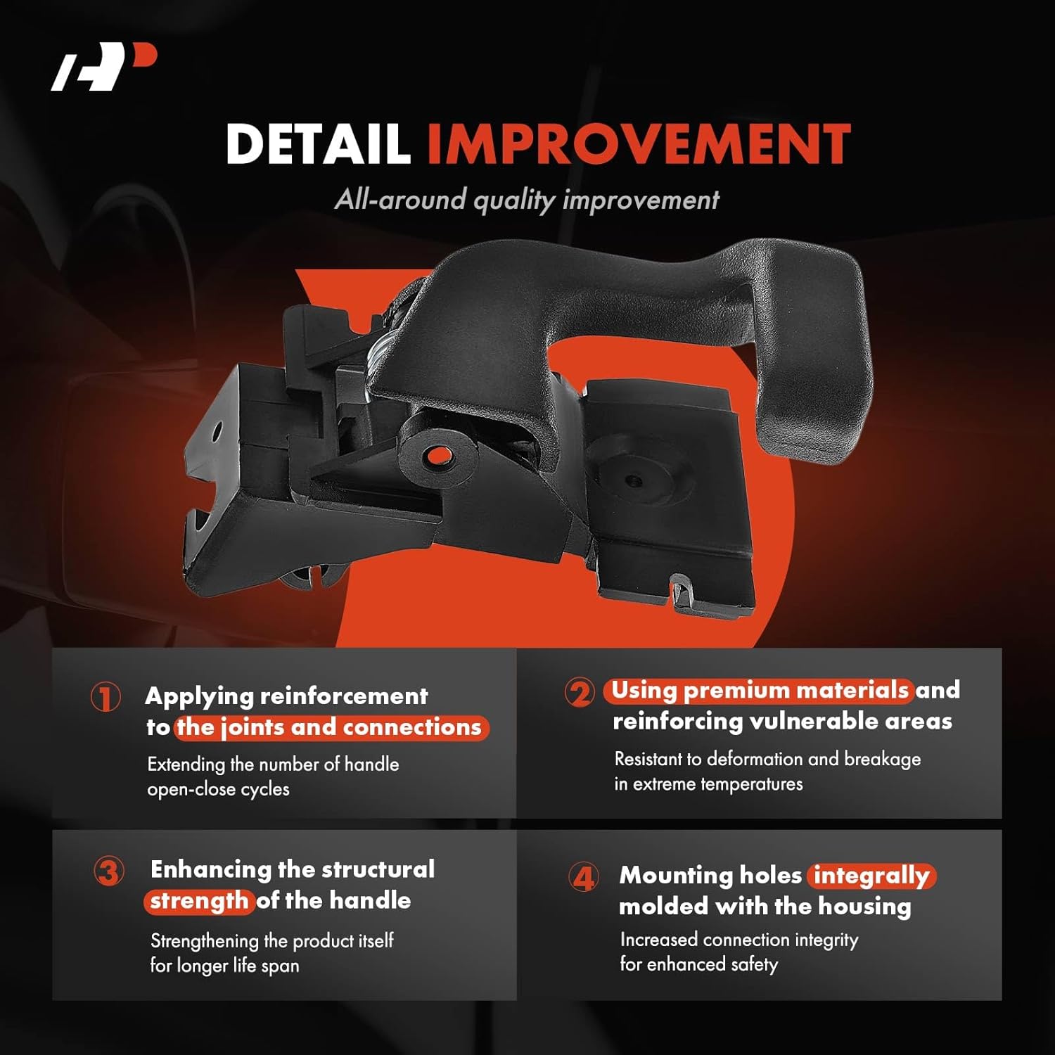 A-Premium Front Left Driver Side Interior Door Handle Compatible with Ford Ranger 1992, Textured Black, Replace# F2TZ1021819A