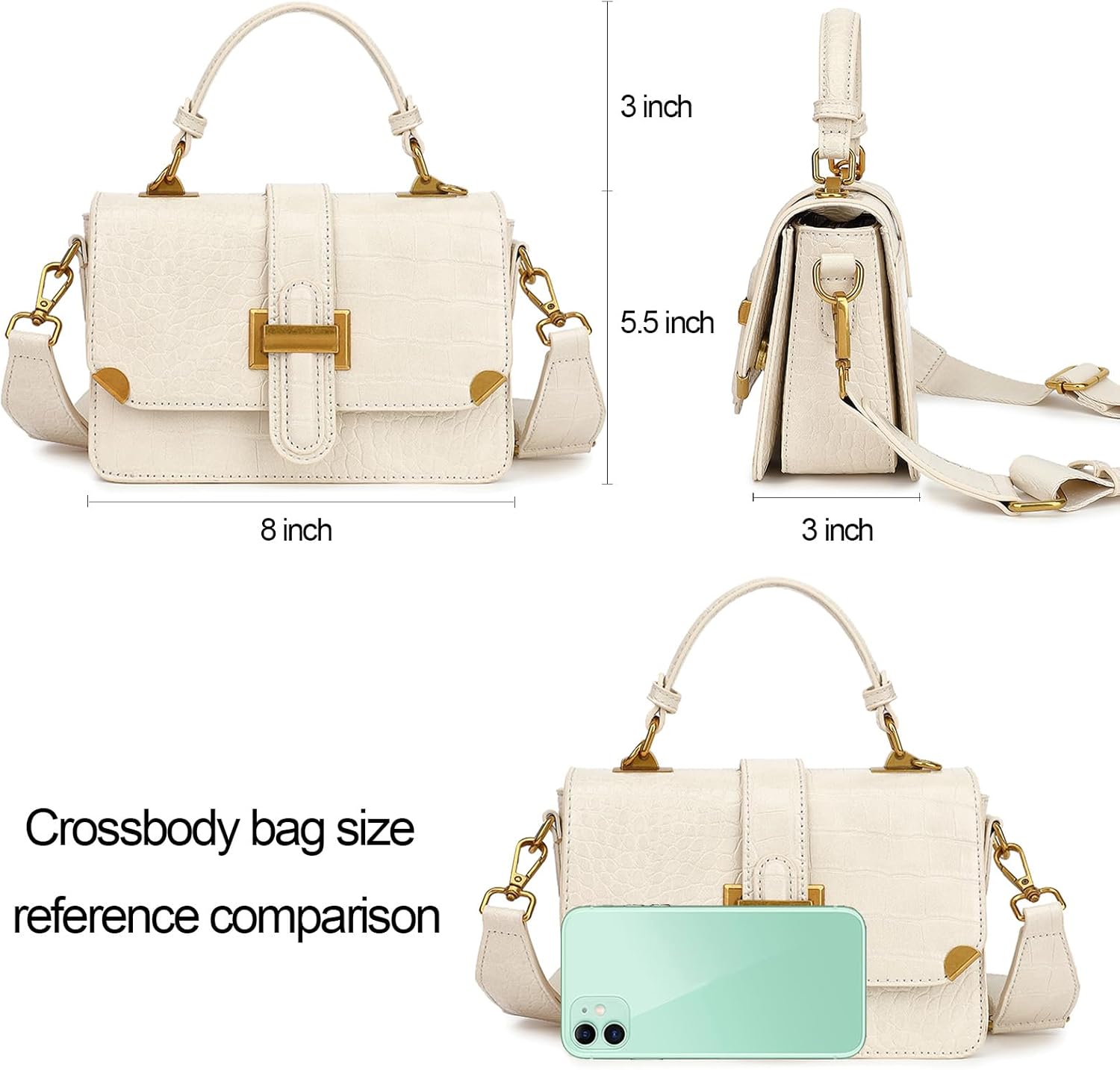 LL LOPPOP Women's Small Classy Crossbody Purse Top Handle Handbags Leather Satchel Bags for Women - Image 4