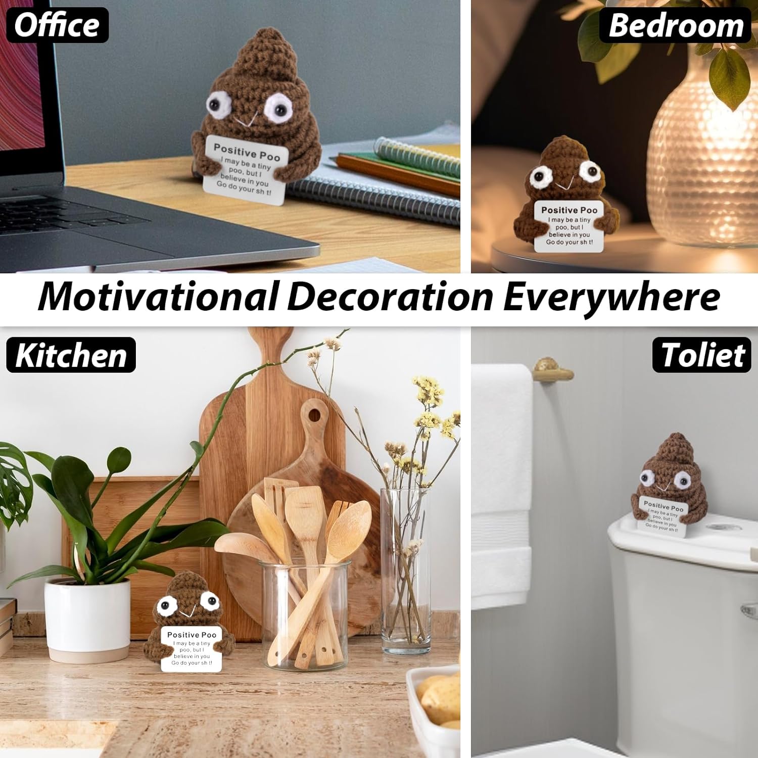 12Pcs Funny Pickle Emotional Support Crochet Doll, Cute Crochet Cucumber Toy with Positive Card Cheer Up Dolls Gifts for Birthday Holiday Party