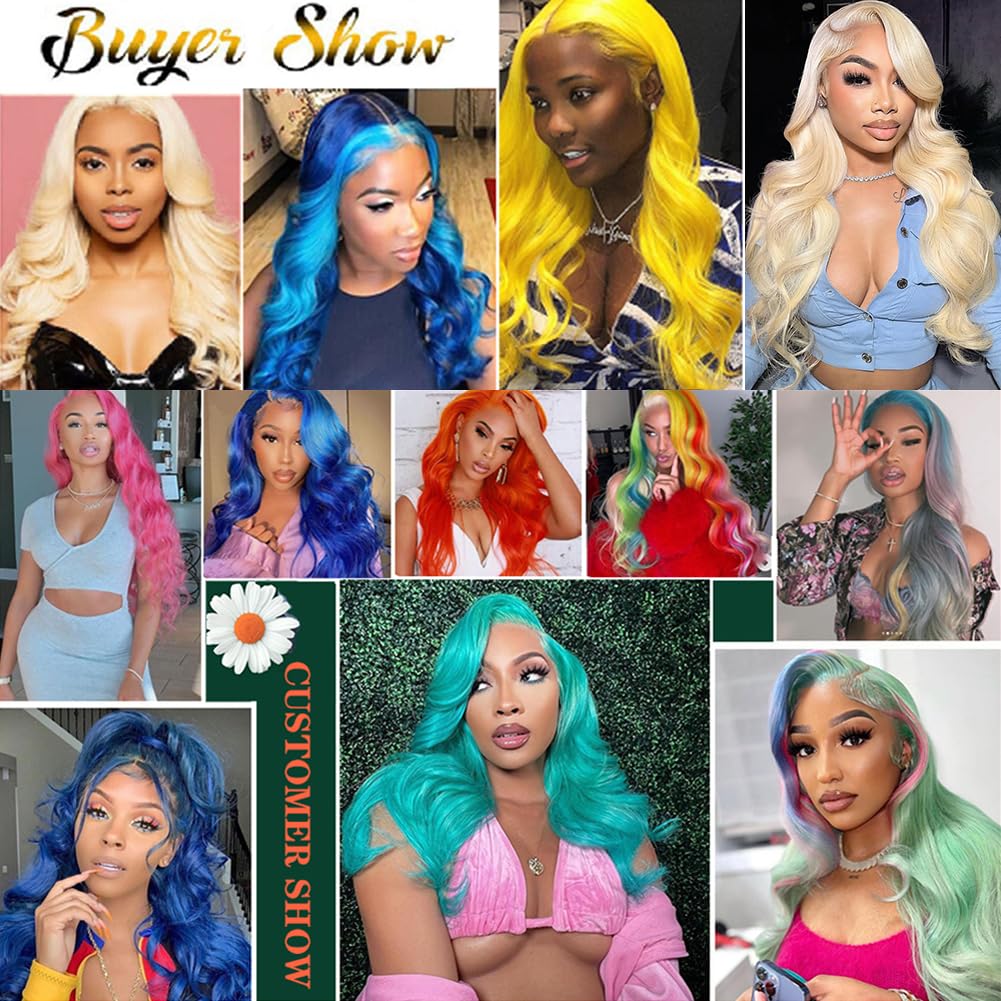 Seekomi 613 Blonde Body Wave Bundles Human Hair 22 24 26 28 Inch 12A 100% Virgin Colored 4 Bundles Human Hair Double Weft Quick Weave for Women, 300g, Can be Dyed