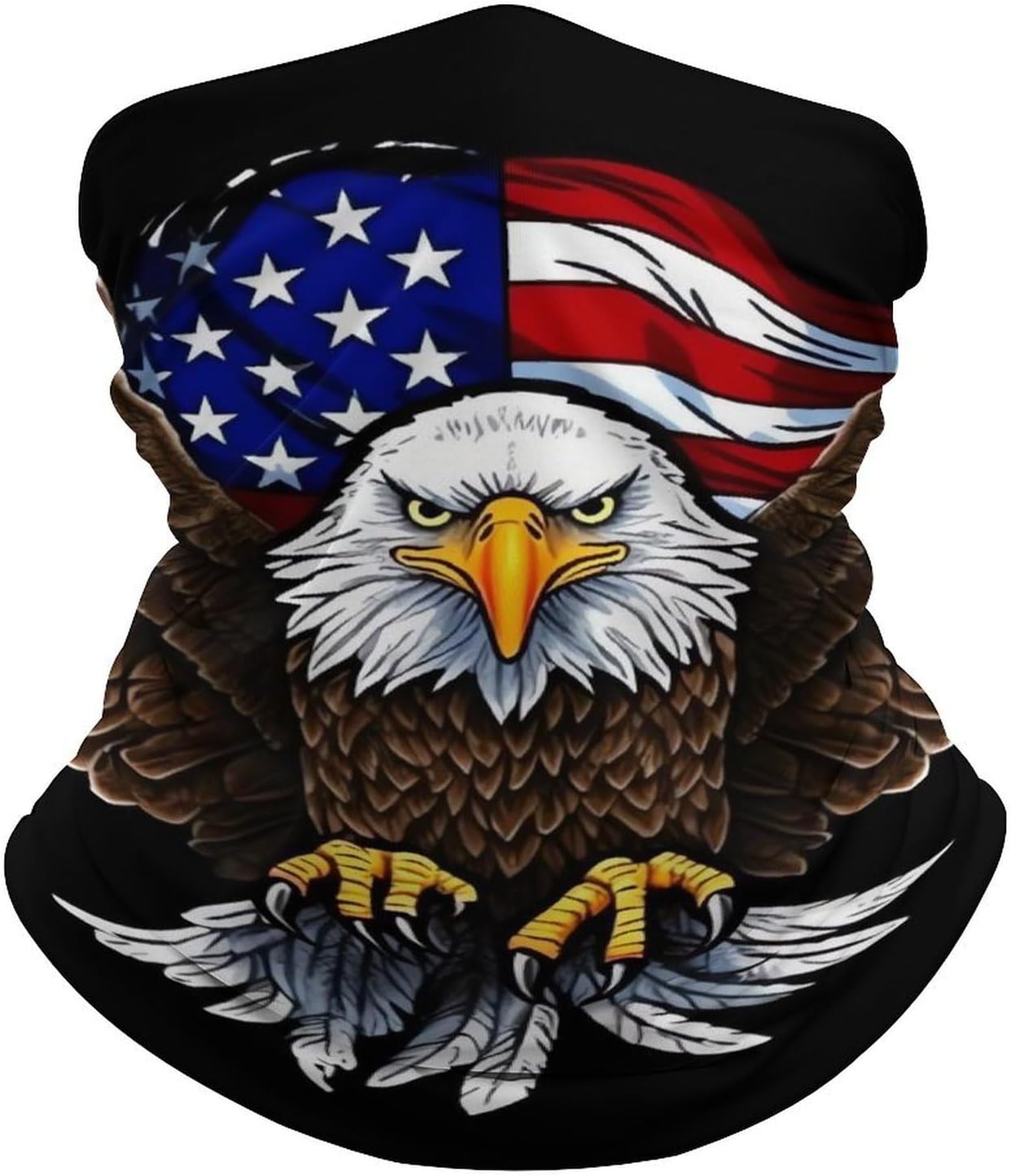 Neck Gaiter for Men Women USA Flag Patriotic Eagle Balaclava Windproof Face Mask Breathable Bandana Sun Protection Face Cover Scarf Headband for Skiing Hiking Cycling