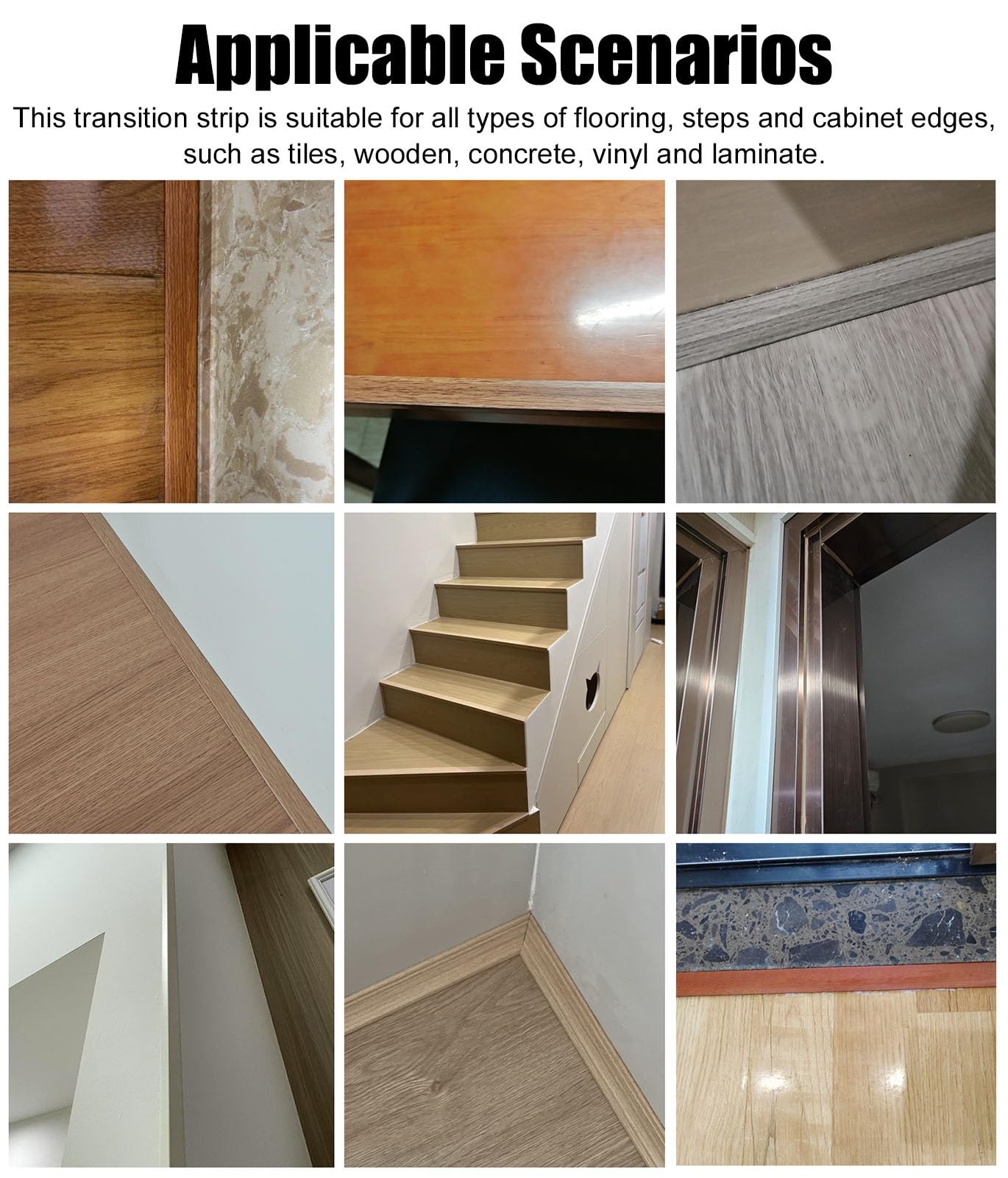 Perfil de Transición para Suelo Perfil de Transición En Forma de L, Cubierta de PVC para Umbral de Puerta, Perfil de Remate para Suelos