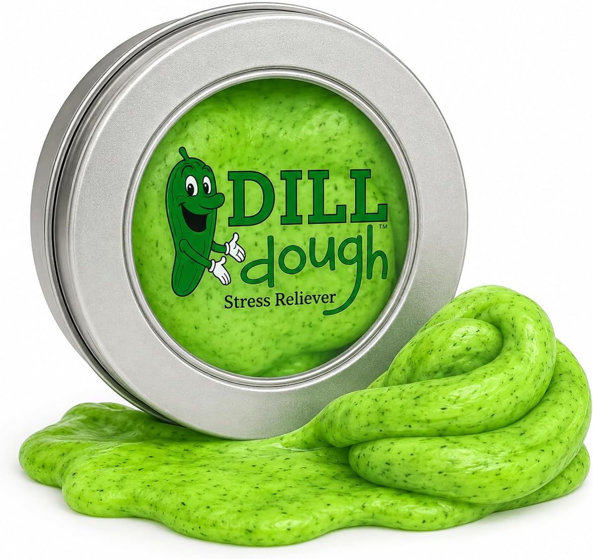 Dill Dough Stress Relief Putty - Funny Pickle Gag Gift for Adults, Weird Stress Relief Toys for Girlfriends, Dill Scented Stress Putty, Stocking Stuffers for Women