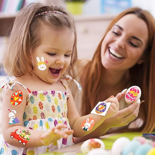 Miniatura 2 de winthrop 240 tatuajes temporales de Pascua a granel para niños, envueltos individualmente, impermeables, tatuajes de seguridad, la mejor opción para