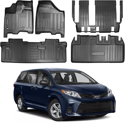 Miniatura 12 de Compatible para Toyota Highlander 2014-2019 Alfombrilla de carga alfombrilla de respaldo 2 en 1 Todo Clima Forro de Carga TPE para Accesorios Toyota