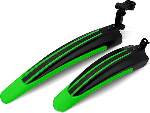 Miniatura 11 de Silfrae Juego de guardabarros de bicicleta de montaña estándar ajustable de 26 pulgadas frente y trasero Azul