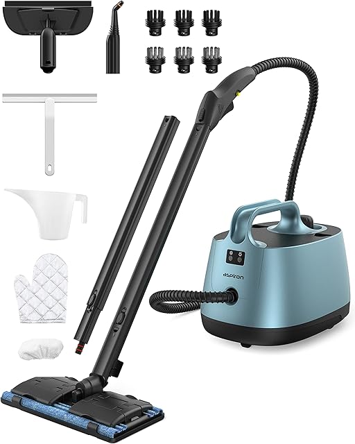 Steam Cleaners, Aspiron Multi-Purpose Steam Cleaner with 21 Accessory Set, 1.5L Tank, 4.0 Bar Max, Kills 99.99%* of germs and bacteria, 1500W Powerful Steam Cleaning Machine for Carpet, Floor, Kitchen