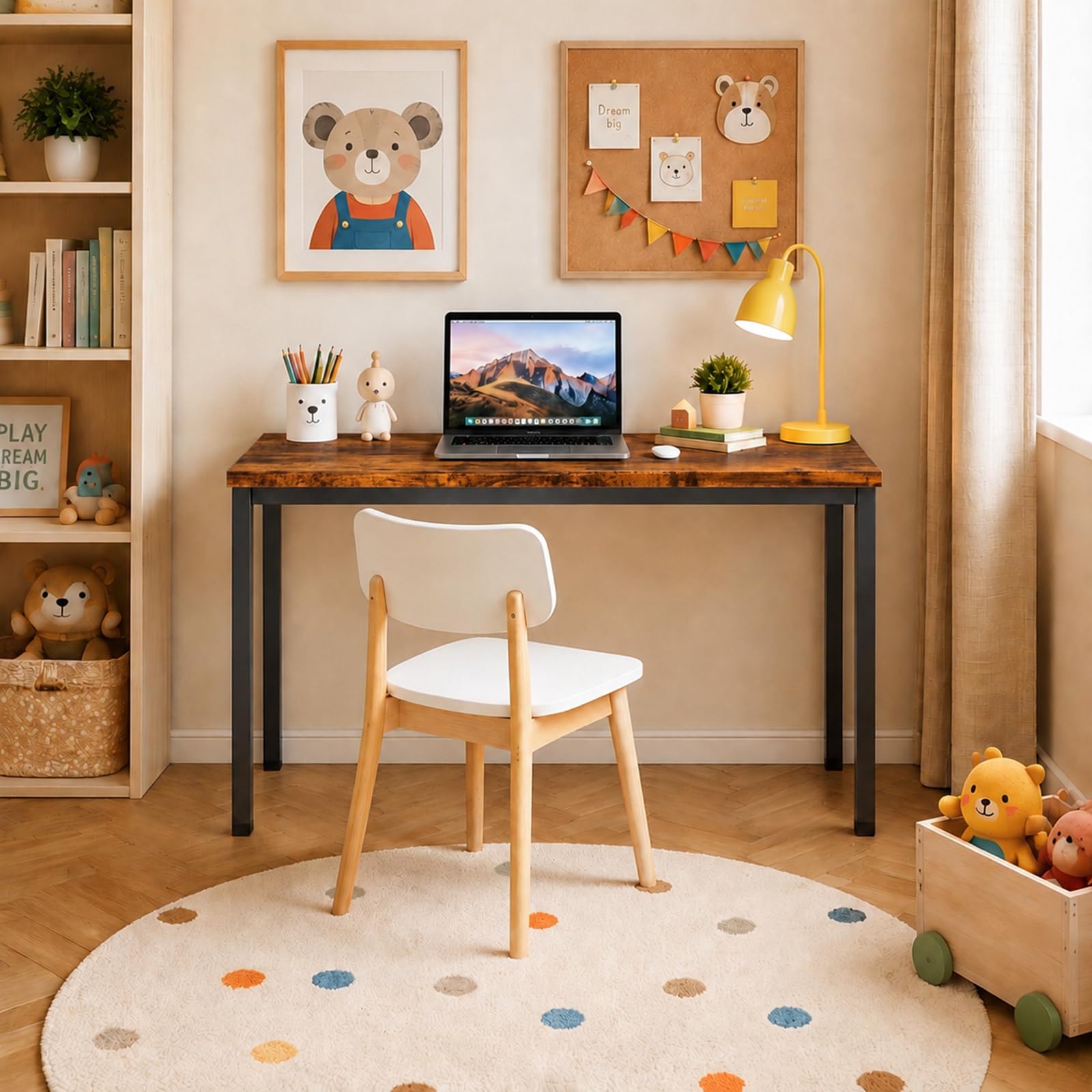 Schreibtisch 120 x 60 x 75 cm, Computertisch Braun für Homeoffice | Moderner Schlichter für Arbeitszimmer, Wohnzimmer, Schlafzimmer