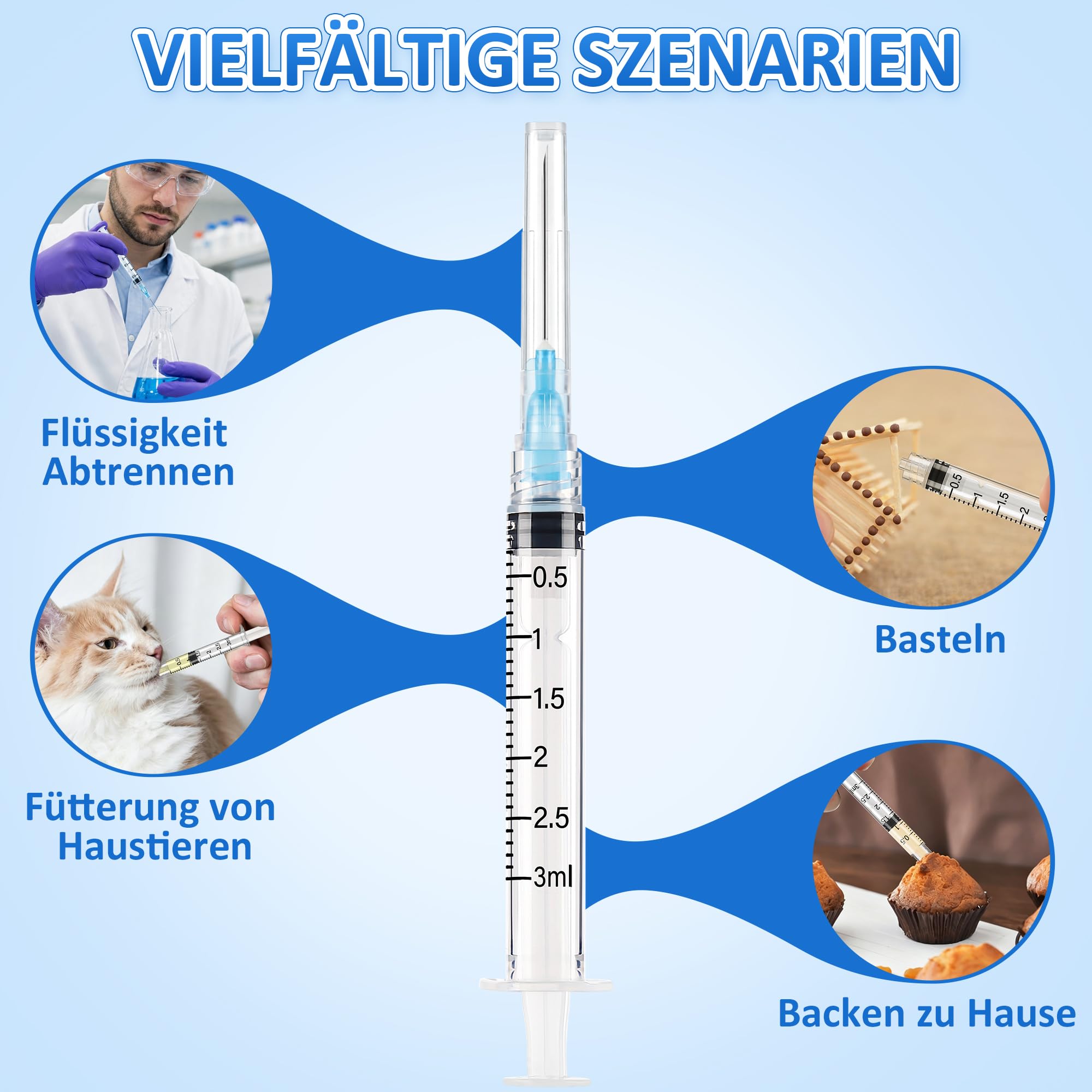 100 Stück 3ml Luer Lock Plastiktube Transferwerkzeuge für Flüssigkeiten