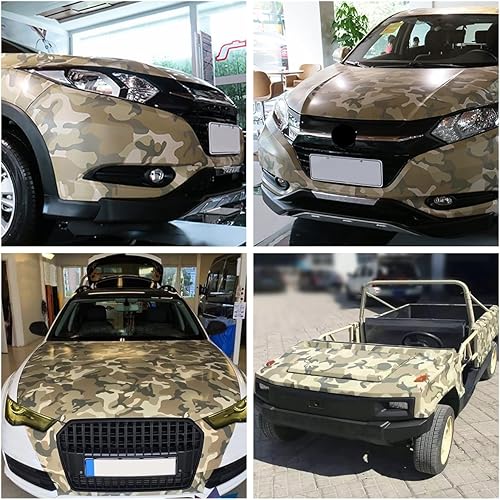 Miniatura 5 de Queenbox Envoltura de vinilo de camuflaje de 5 x 82 pies, diseño de árbol de la naturaleza del bosque autoadhesivo para automóvil, rollo de