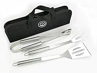 Vista 1 de NewlineNY - Kit de herramientas para barbacoa de acero inoxidable (juego de 3 piezas)