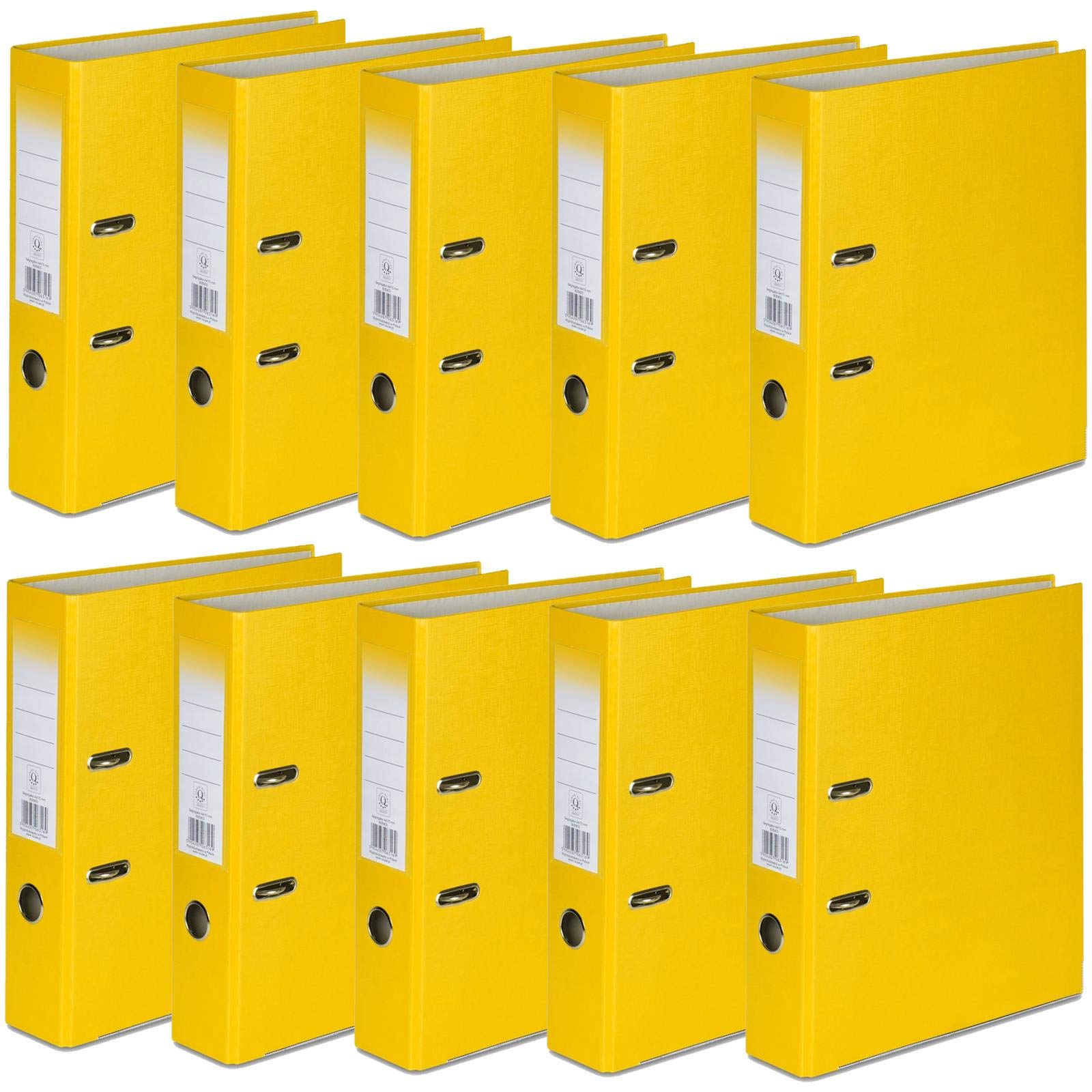 OFFICE CENTRE 10x Yellow A4 75mm Lever Arch Files Folders Metal Binder