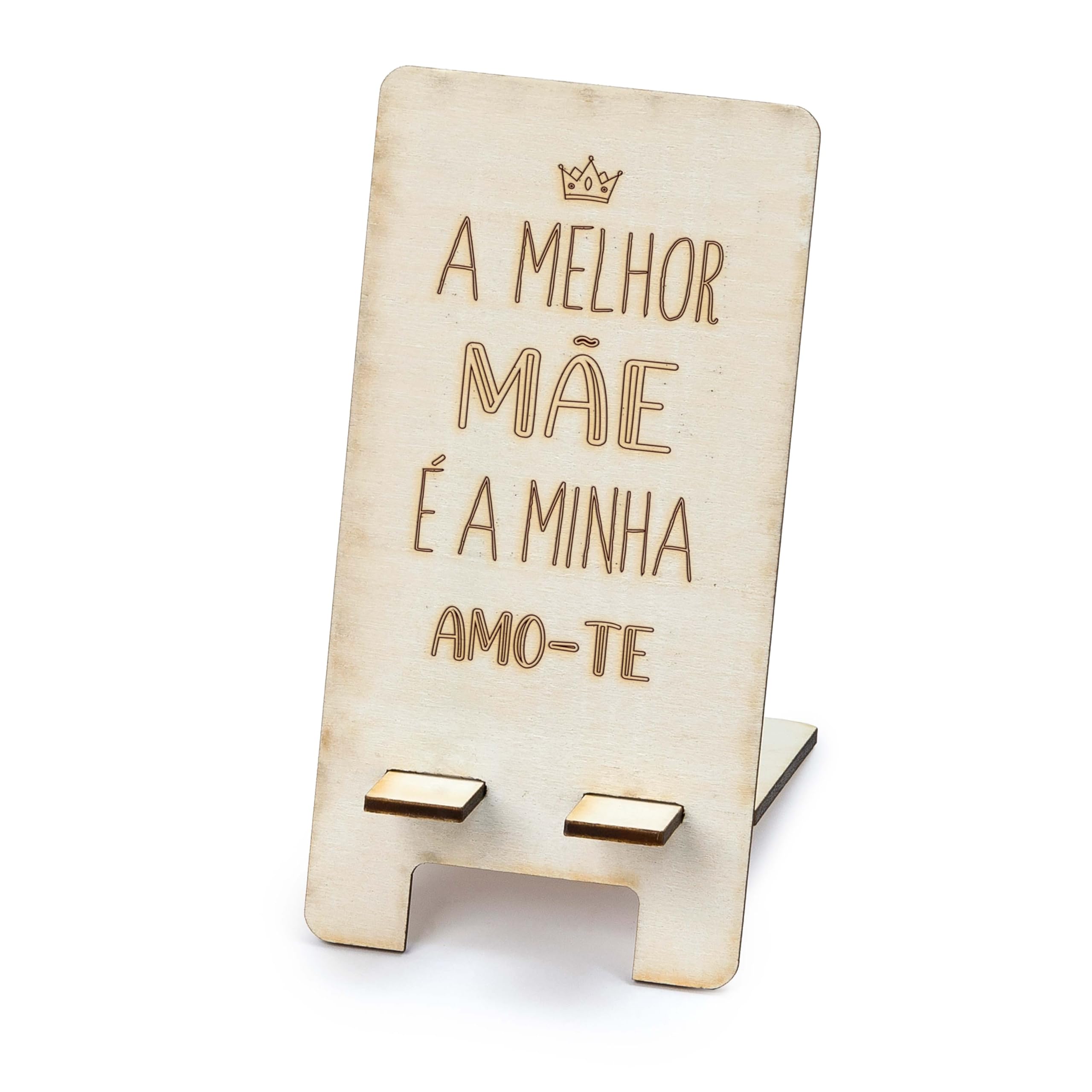 Mopec W36.7 Wooden Mobile Phone Holder A Melhor Mãe 7 x 14 cm, Brown, Normal