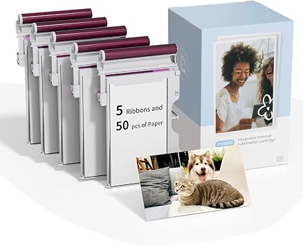 HPRT 2x3" One-piece Photo Paper and Color Ribbon Cartridge Refill? 50 Sheets