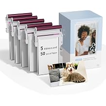 HPRT 2"x3" One-piece Photo Paper and Color Ribbon Refill 50 Sheets, Compatible with HPRT CP2100 Mini Photo Printer & Z3 Instant Camera