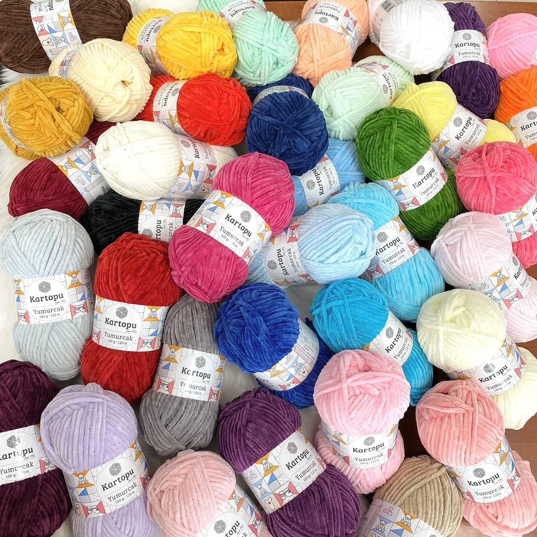 Kartopu Yumurcak,Velvet Knitting Yarns,Amigurumi and Baby Knitting Yarns,(4Balls) Each Skein(Ball) 3.53 Oz (100g) (White 010)