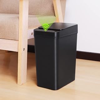 Tydle Place in Gap Automatic Open and Close Trash Can, Slim, 9 Liter, Battery Operated, With Lid, Dust Box, Width 6.2 x Depth 9.3 x Height 12.6 inches 15.8 x 23.5 x 32 cm, Bag Invisible, With