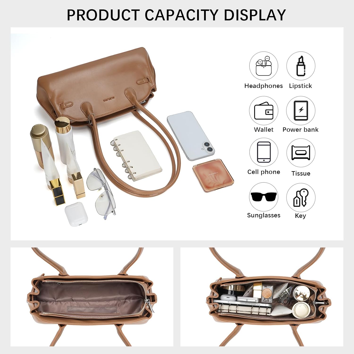 Vintage Shoulder Bag for Women – Elegant Leather Handbag with Chic Silver Charm Trendy Swing Bag for Work, Travel & Daily Use