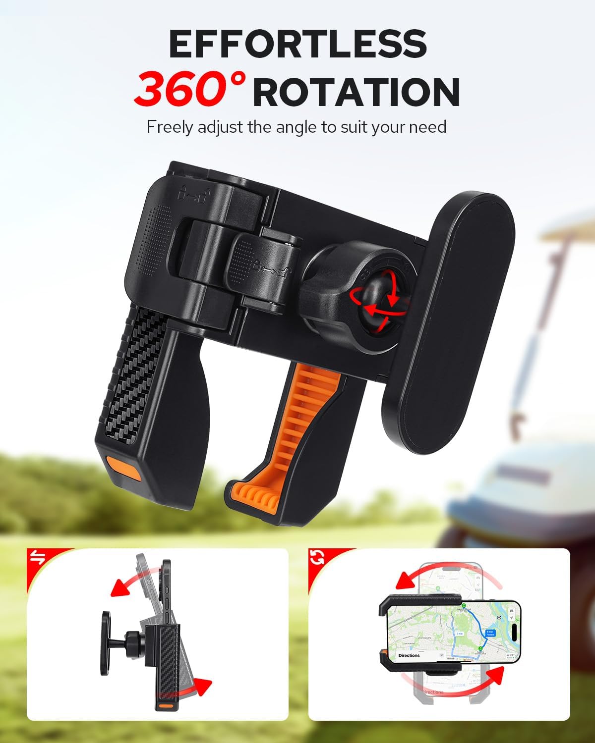 Benlari Magnetic Golf Cart Phone Holder with N52 Magnets for Cellphone Golf Cart - Image 3