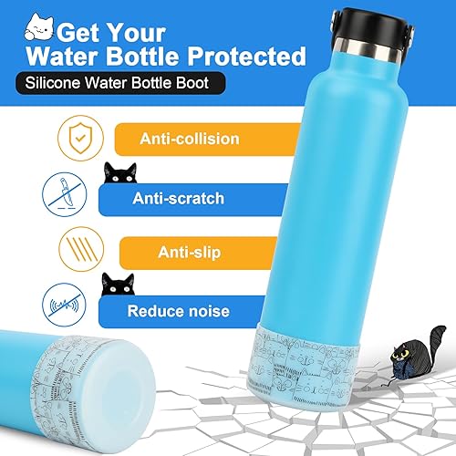 Miniatura 3 de Desing Wish Botas de silicona para gatos compatibles con Hydro Flask de 12-24 onzas32 onzas y 40 onzas, Thermoflask, Iron Flask, botellas de agua