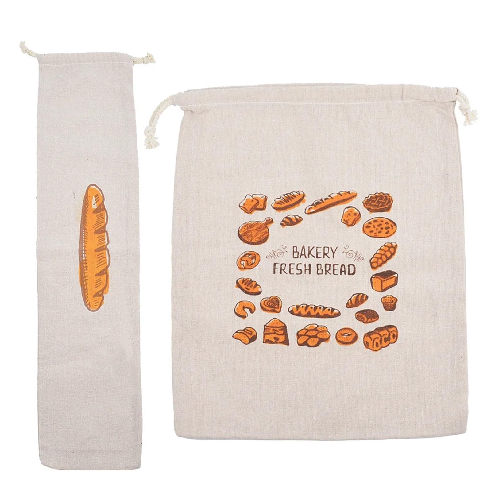 Bolsa grande de lino for pan, almacenamiento lavable, accesorios for alimentos