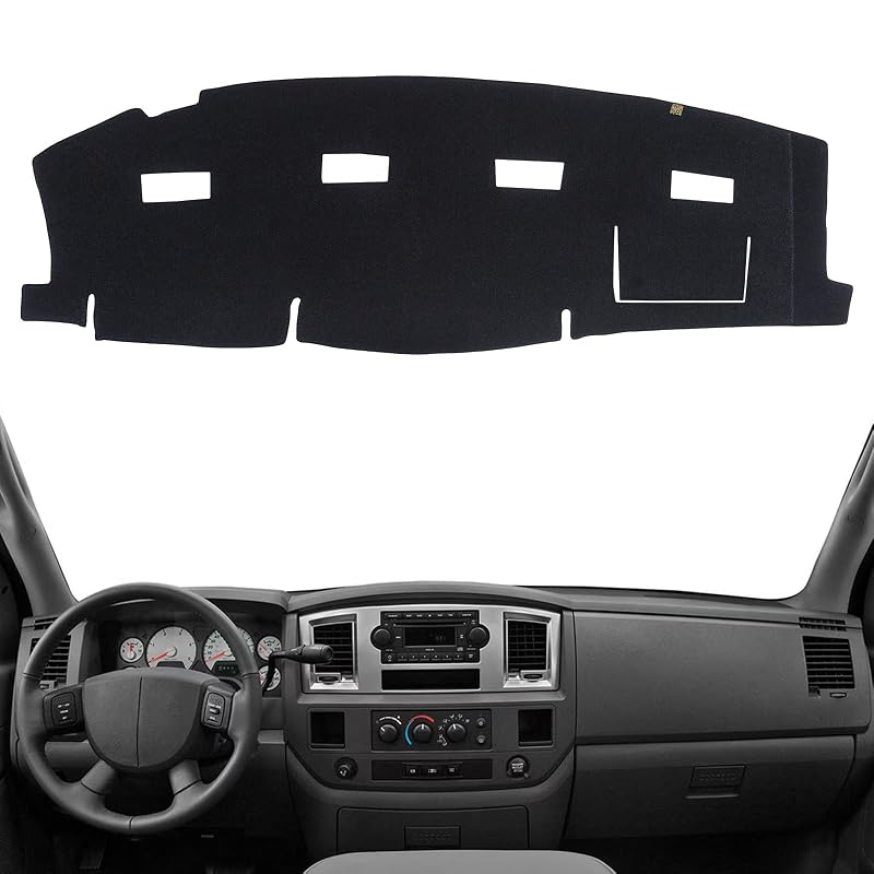 Capa para Painel Dashboard Mat KEYOOG para Dodge Ram 1500 2006–2008 e Ram 2500/3500 2006–2009, Direção à Esquerda, Preta