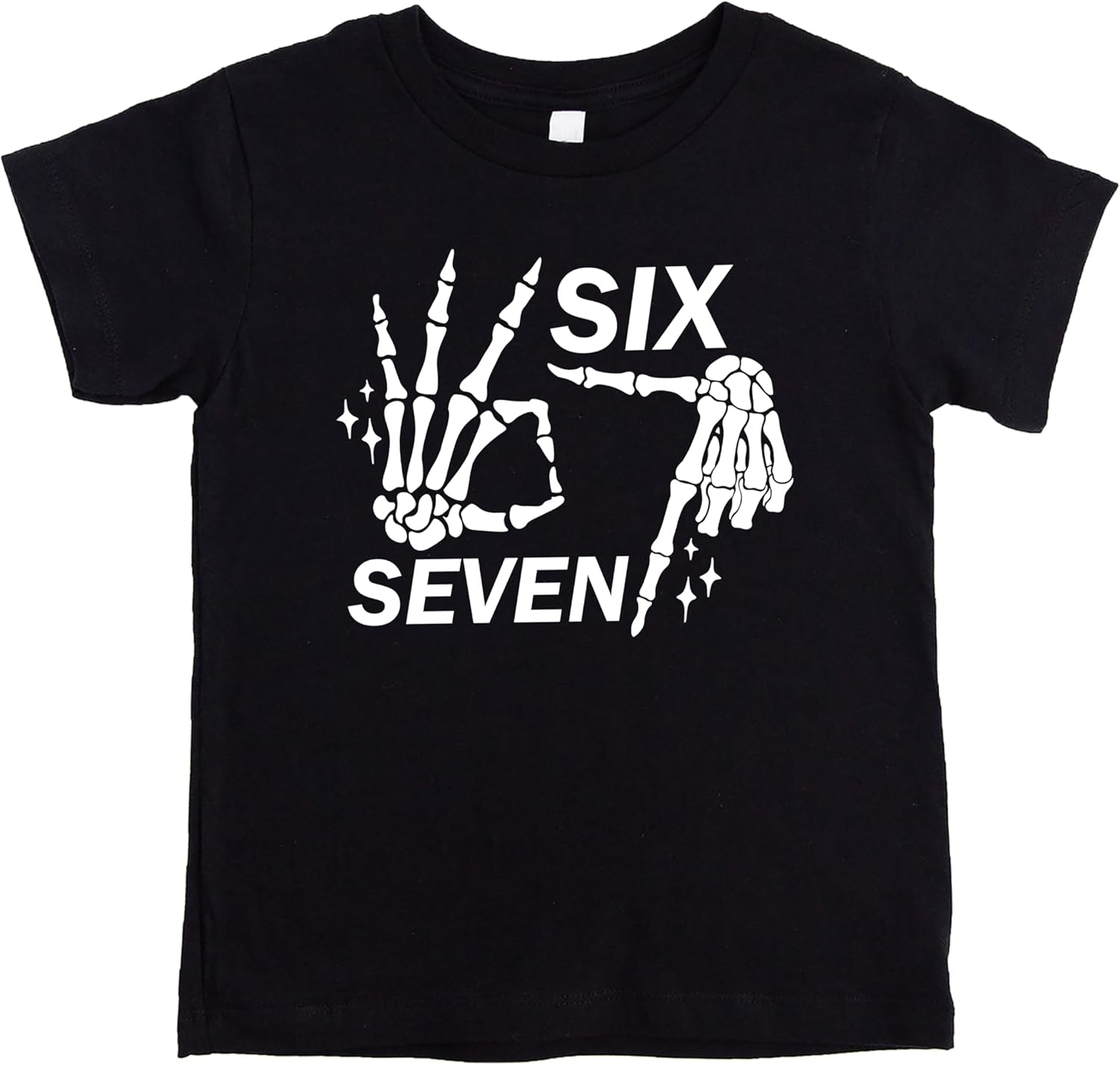 Six Seven Skeleton Hand Shirt for Men, Women, Teens and Kids Funny Gen Z 6 7 Halloween Meme Tee