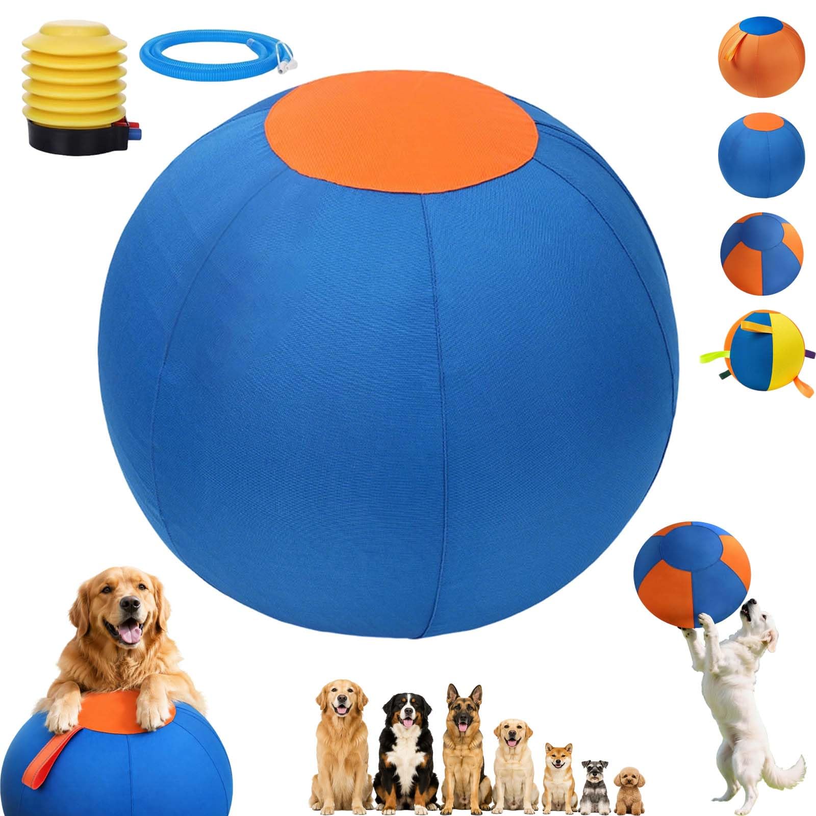 Generisch Lentiva Treibball,Treibball füR Hunde Norden,Herding Ball Hund,Riesiger Aufblasbarer Tennisball Interaktives Hundespielzeug Zum Spielen und Trainieren (Blau,55CM)