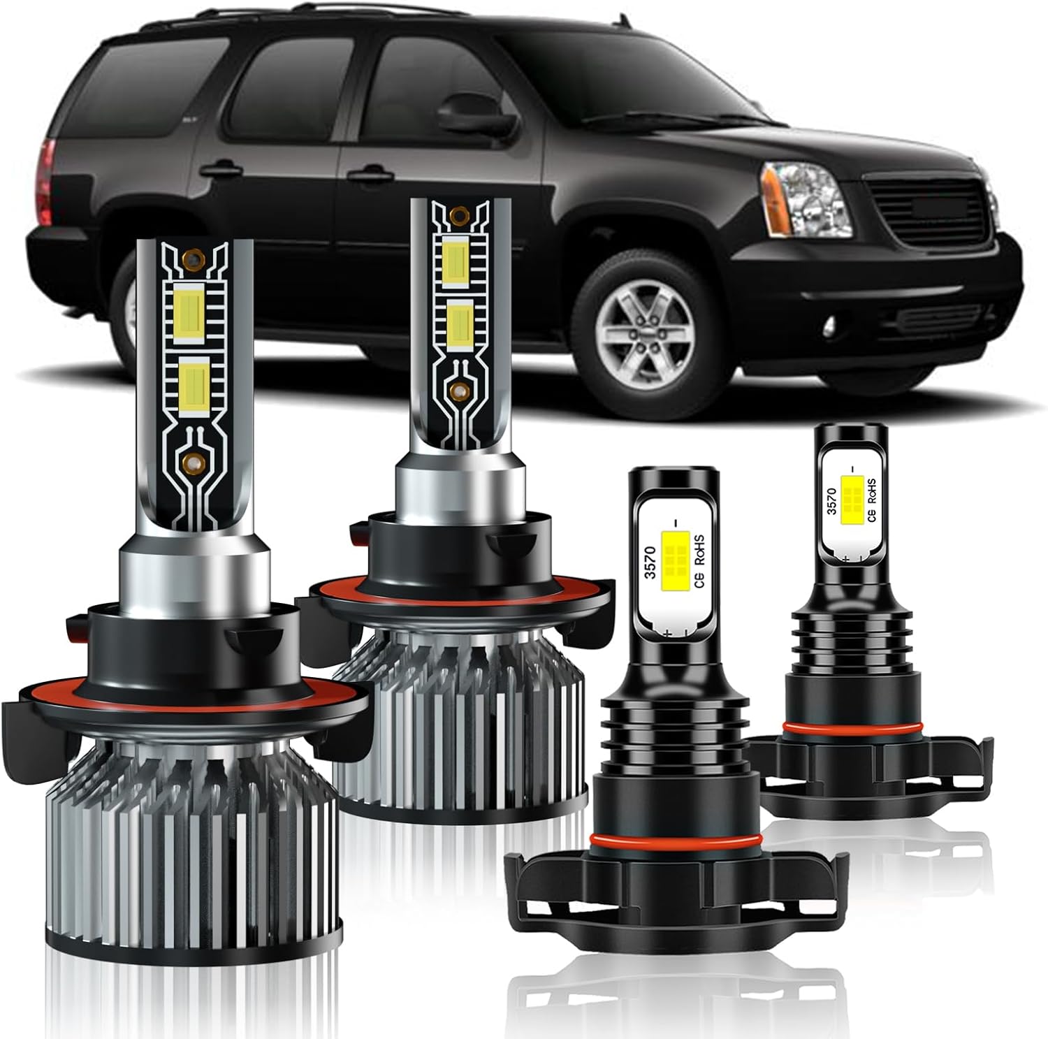 Compatible For GMC Yukon 2007 2008 2009 2010 2011 2012 2013 2014 Fog Light Bulb,Pack of 4