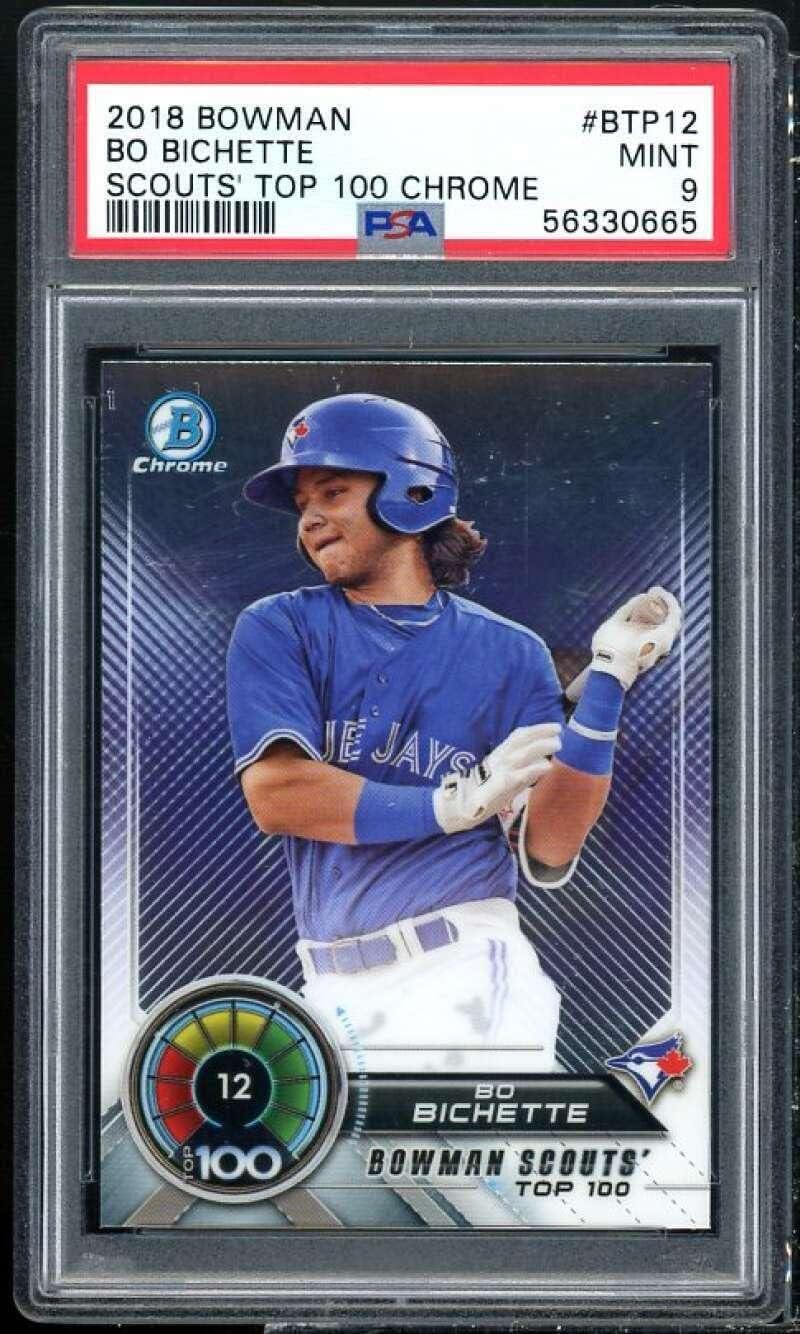 Bo Bichette Rookie Card 2018 Bowman Scouts' Top 100 Chrome #BTP-12 PSA 9 - Baseball Slabbed Rookie Cards