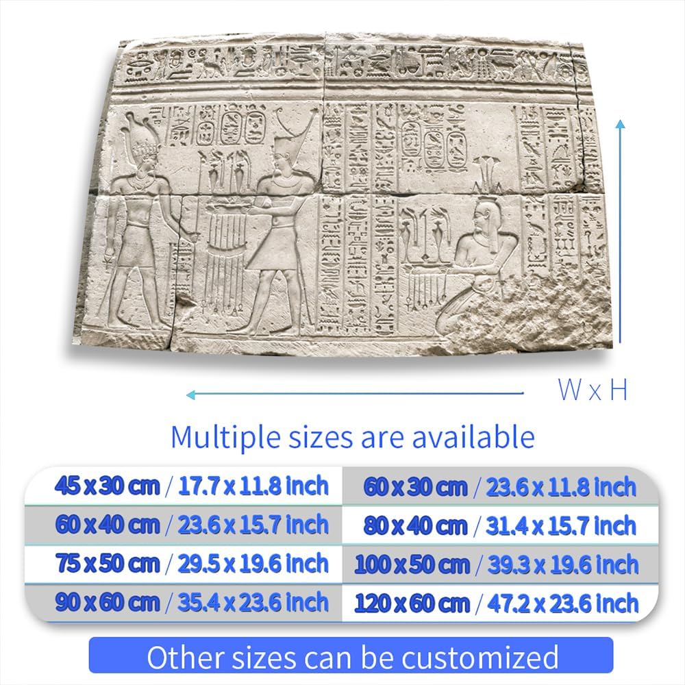 Aquarium Background Stickers - Egypt Relief Pharaoh Self-Adhesive Fish Tank Reptile Terrarium Decor Poster (90 x 60 cm / (35.4 x 23.6 inches))