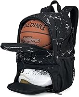 GRANDUP 28L Basketball Backpack with Ball & Shoe Compartments - Soccer, Volleyball, Gym, Travel, School Bag