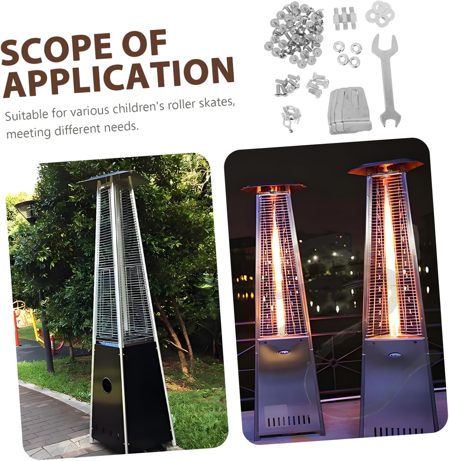 Outanaya 1 Set Patio Heater Replacement Parts Kit Stainless Steel Outdoor Heater Hardware Set for Efficient Installation Essential Tools for Secure Setup User Friendly Design Safety Focused