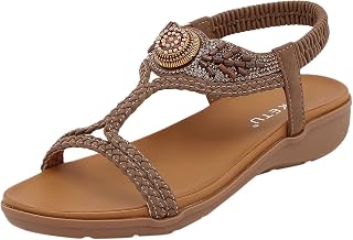 T Bar Slingback Sandals,Women Summer Low Wedge Heel Sandal Ladies Fashion Elastic Back Strap Open Toe Beach Sliders