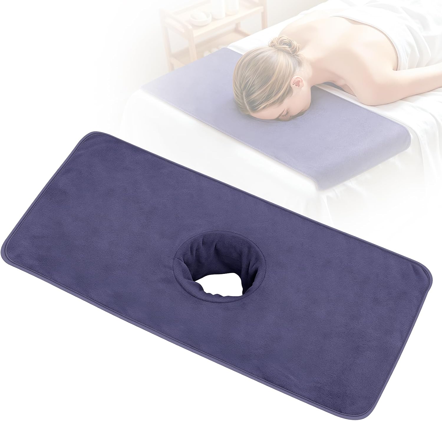 LXIANGN Massage Table Cover Towel with Face Cradle Hole,Dark Grey,Rectangle