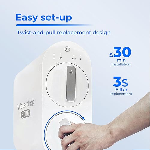 Miniatura 6 de Waterdrop Filtro WD-G2P600-RO, repuesto para sistema de ósmosis inversa WD-G2P600-W, vida útil de 2 años, reduce PFAS