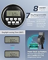 Vista 2 de DEWENWILS - Temporizador digital para exteriores, temporizador de tiempo multi-zócalo, impermeable, 6 salidas de jardín, cable de extensión de 6 ft