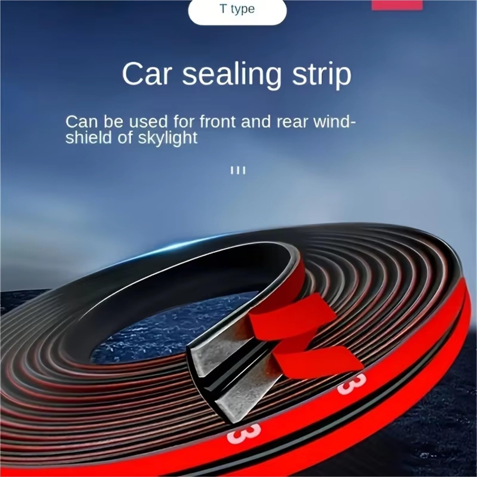 Strisce sigillanti in Gomma per Auto, sigillante Protettivo per Tetto e Parabrezza, Nastro Isolante Acustico 14/19 mm 4*M, guarnizioni in Gomma per Auto, sigillatura dei Bordi