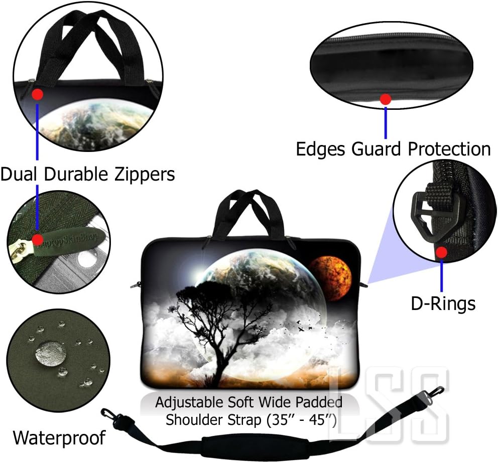 Laptop Skin Shop Neoprene Laptop Sleeve Bag Carrying Case with Handle and Adjustable Shoulder Strap Parent 1