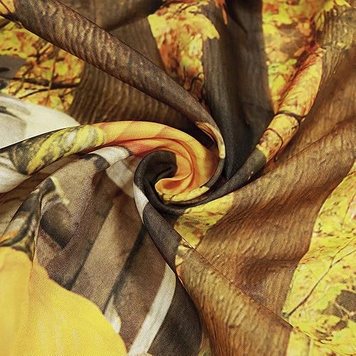 Miniatura 6 de HVEST Tapiz de bosque con temática otoñal, hojas de arce amarillas caídas, decoración de calabaza de día de acción de gracias, temporada de cosecha,