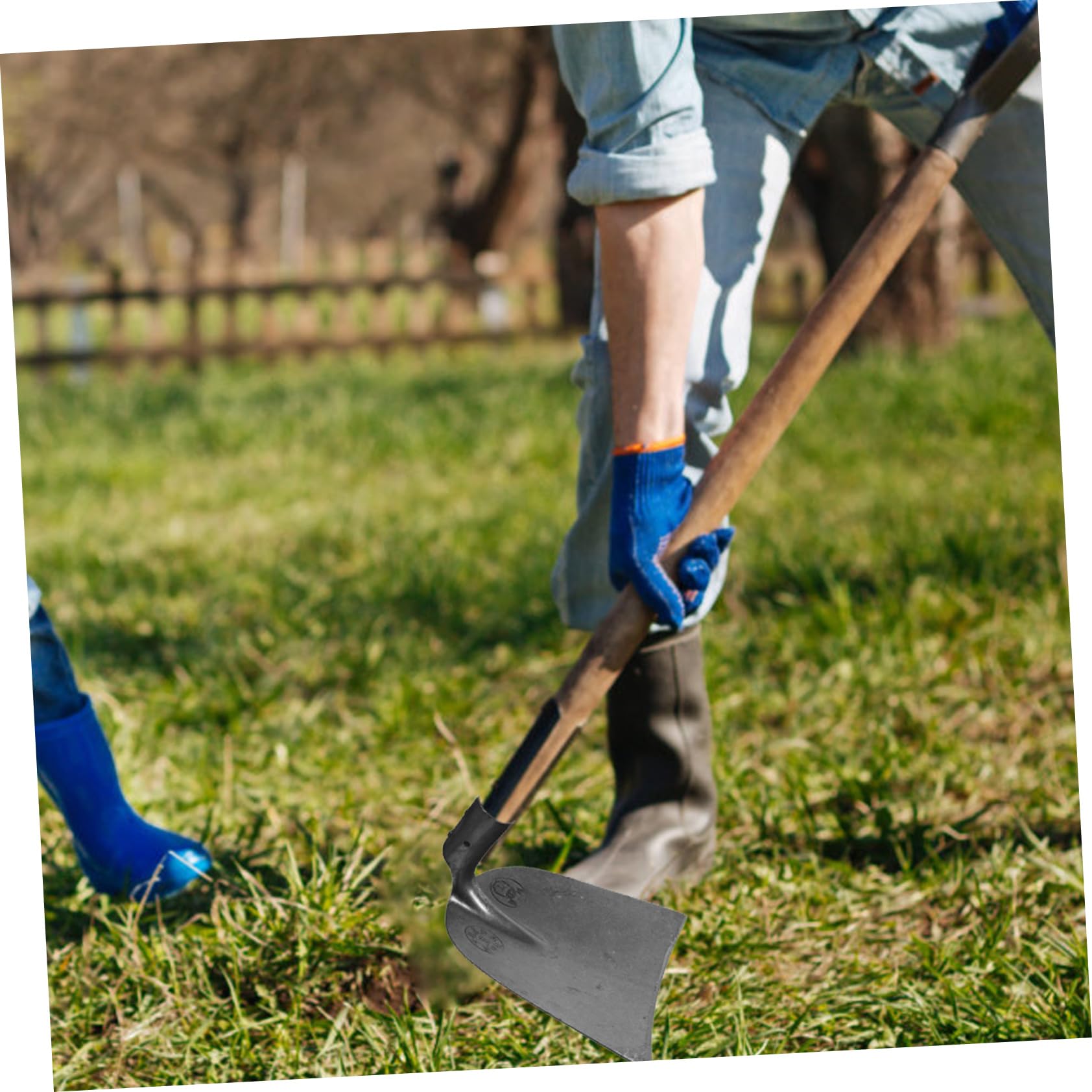 Luxshiny Orto in Acciaio al Manganese ad Alta Durezza Design Integrato e Lama Allargata, Attrezzo Agricolo Manuale Resistente per Casa e Fattoria Stili multipli