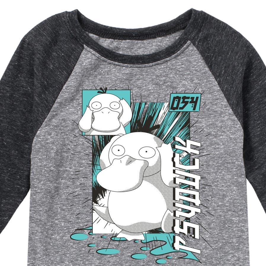 HYBRID APPAREL - Pokémon - Psyduck Anime - Youth Raglan Graphic T- Shirt3