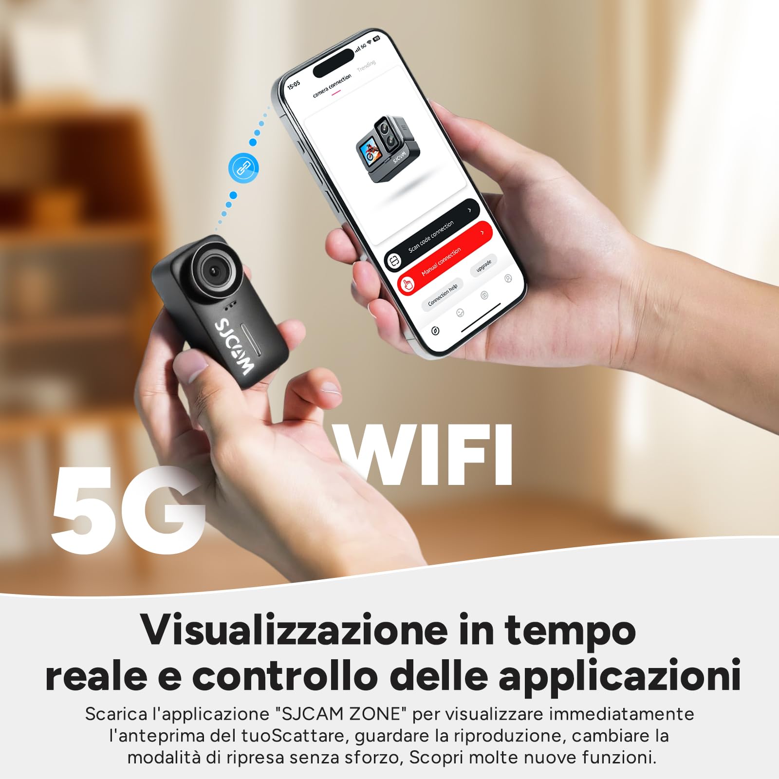 SJCAM C110 Mini Action Cam 4K Bodycam Magnetica, Scheda MicroSD 64GB Inclusa, Autonomia 200 Min, Stabilizzazione EIS, Grandangolo 135°, Zoom 8x, Subacquea 30M, Combo Kit per Vlogging e Viaggi, Solo 5G