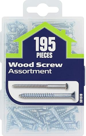 Hillman 591519 Small Small Wood Screw Assortment, 195-Pack , Zinc