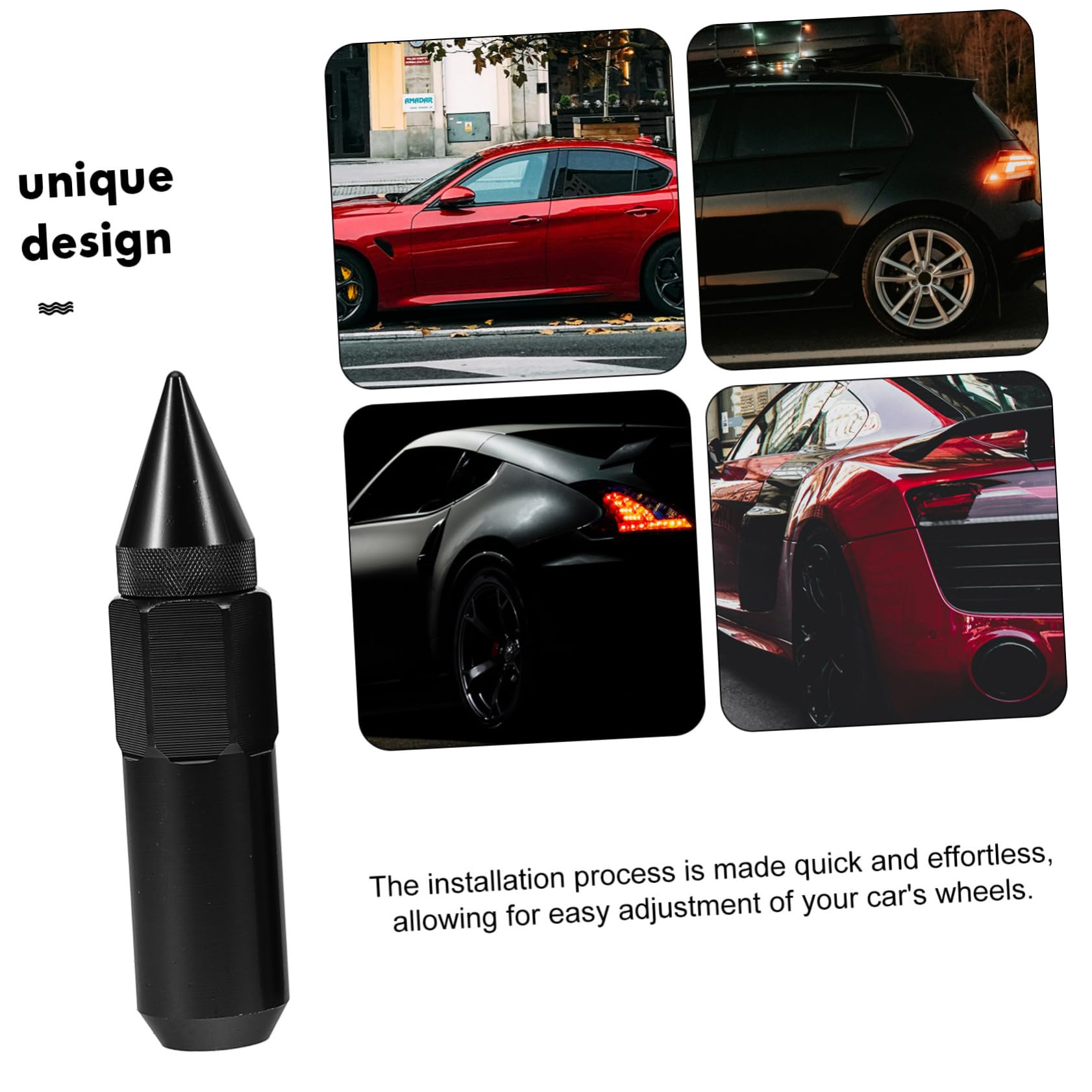 ULTECHNOVO Cache-écrous de Roue de Voiture 20 Pièces en Aluminium Noir Solides et Fiables pour Jantes Auto et Accessoires Automobiles