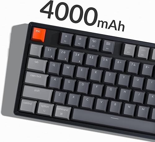 Miniatura 8 de Keychron K8 Teclado mecánico inalámbrico BluetoothUSB con cable, intercambiable en caliente, 87 teclas sin llave tenkeyless RGB con retroiluminación