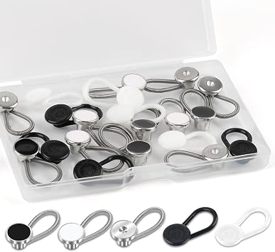 20 Pcs 5 Styles Collar Extenders for Mens Shirts, Elastic Neck Extenders/Button Extender for Dress Shirts, Tie, Suit Accessories Men for 1/2 Size Expansion of Men Dress Shirts