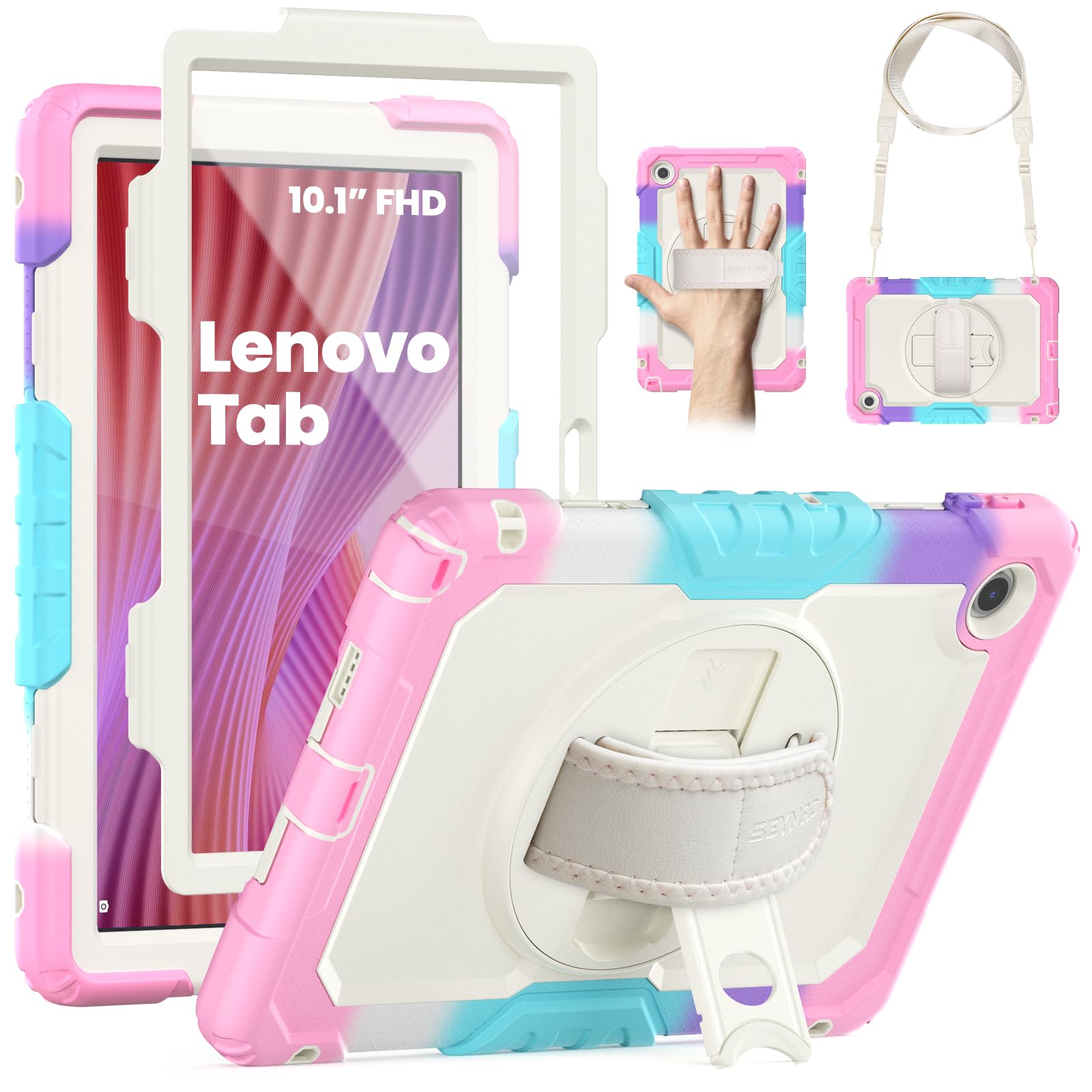 Coque Antichoc Lenovo Tab 2025 avec Support Rotatif 360° et Écran - 7
