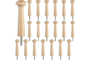 20 Pack Wood Dowel Shaker Pegs for Crafting and Wall Hooks