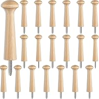 Vista 9 de 10 piezas de clavijas de madera para coctelera con tornillos de 3.62 pulgadas de largo, estantes de madera sin acabar para colgar ropa, sombreros